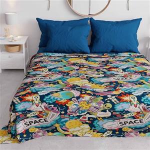 PETTI Artigiani Italiani - Telo Arredo Copridivano Copritutto in Microfibra 220x270 cm, Fantasia Space | Multiuso per Divani, Copriletto e Copritavolo | Telo Protettivo Lavabile