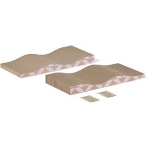 Amazon Basics - Colonna Tiragraffi per Gatti, Tappetino Tiragraffi per Gatti da Interno con Erba Gatta, Monostrato con Forma Curva, 41,9cm x 20,6cm x 4,1cm, Confezione da 2
