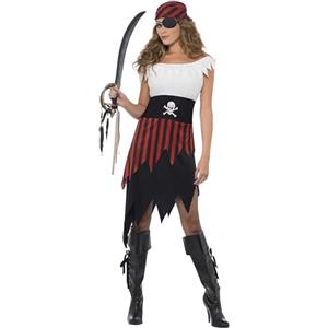 Smiffys Costume da donna pirata, con abito e copricapo Halloween