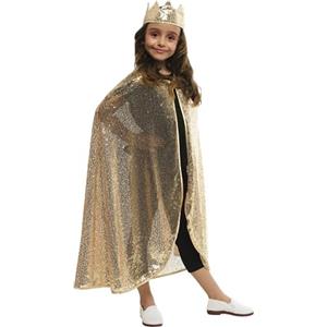 Rubie's Rubies Set accessori principessa oro rosa brillante per ragazze e bambini, mantello e corona dorato, accessorio per carnevale, feste e compleanni