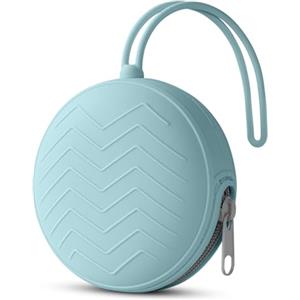 Aolso Porta Succhietto in Silicone, 1 pcs Lavabile Contenitore per Ciuccio, Custodia in Silicone per Ciucci per Bambini da Viaggio, Chiusura a Cerniera per Ciuccio-Blu