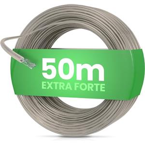 SimplySmooth Stendibiancheria 50m - Corda con anima in acciaio in 3 lunghezze - Extra resistente e robusta - Per giardino, campeggio e stendibiancheria - Corda da esterno