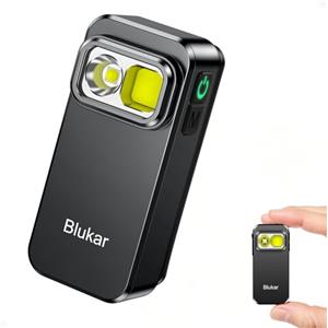 Blukar Torcia LED Potente Ricaricabile, Mini Torcia EDC con Clip