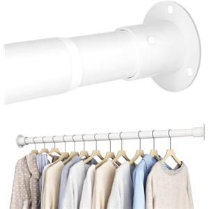 Aiitomg Asta Appendiabiti Estensibile, Barra Appendiabiti con Kit di Montaggio Incluso, Asta per Armadio Appendiabiti per Armadio e Guardaroba, Bianco, 29-40 cm (Diametro 25 mm)