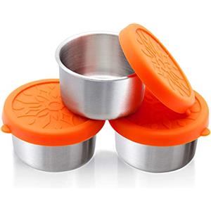 nicelock contenitori ermetici per alimenti in acciaio inox, 3 x 100 ml Piccolo contenitore cibo con coperchi, per scuola, lavoro e viaggi adatto al congelatore e alla lavastoviglie senza BPA