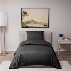 Dreamzie Copripiumino Singolo 140x200 cm con 1 Federe 65x65 cm - Nero - Set Copripiumino Singolo 140x200
