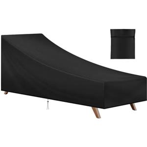 AOOWU Copertura per Lettino da Giardino, Impermeabile Antistrappo Copri Sdraio da Giardino, 210D Oxford Anti-UV Copertura per Sedia a Sdraio con Coulisse Regolabile, per Sedia a Sdraio, 200*70*40/75cm