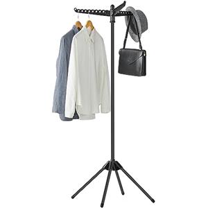 SONGMICS Stendibiancheria Verticale Salvaspazio, Stendino da Terra, 3 Bracci Girevoli, 4 Gambe, per Uso Interno, Acciaio Inossidabile, per fino a 27 Capi, Altezza 150 cm, Nero LLR510B01