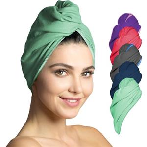 Fit-Flip Capelli Microfibra Urbana - Assorbente E Asciugatura Rapida - Speciale Turbante Asciugamano E Asciugamano per Capelli (18 - Turchese - 2 Pezzi)