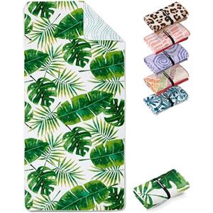 Fit-Flip Telo Mare microfibra - leggero, fine e ad asciugatura rapida - asciugamano microfibra grande - teli antisabbia da spiaggia - 100% riciclato - Tropic Leaves 160x90cm
