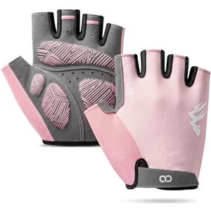 Lamicall Guanti Ciclismo Uomo Donna, Guanti Palestra - [Ammortizzante & Traspirante] Guanti Ciclismo Estivi a Mezze Dita, Palmo Bicicletta Antiscivolo, Asciugatura Rapida per MTB, Bici, Moto, Palestra