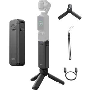 TELESIN Impugnatura Batteria con Treppiede per DJI Osmo Pocket 4P/4/3, Power Grip 5000mAh, autonomia 1,3×, ricarica durante registrazione, grip vlog treppiede portatile per viaggi e riprese outdoor