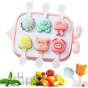 Bluelves Stampi per Ghiaccioli, 6 Formine Ghiaccioli Riutilizzabili, Silicone Stampi per Gelato senza BPA, Mini Stampo Ghiaccioli con Bastoncino e Coperchio,Stampo Ghiaccioli con Bastoncino