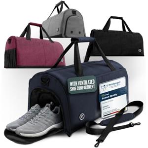 bemaxx Borsone Palestra Uomo Donna Borsa da Viaggio con Scomparto Scarpe e Bagnato | Borsa Sportiva da Allenamento Nuoto Fitness Gym Training Sacca Tracolla Bagaglio a Mano Duffel Bag | 50 L, Blu Navy