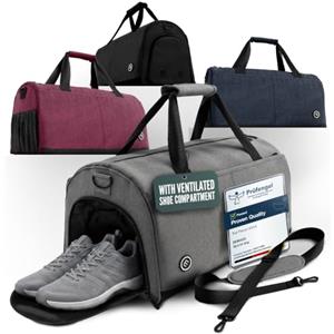bemaxx Borsone Palestra Uomo Donna Borsa da Viaggio con Scomparto Scarpe e Bagnato | Borsa Sportiva da Allenamento Nuoto Fitness Gym Training Sacca Tracolla Bagaglio a Mano Duffel Bag | 50 L, Grigio