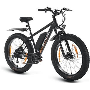 SPATIAL Bicicletta Elettrica, Mountain Bike Elettrica da 26 con Pneumatici Fat 4.0 e Batteria da 48V 13Ah 624Wh, Autonomia fino a 70Miglia, Motore da 250W 80Nm Con Funzione NFC (Uomo, Nero)