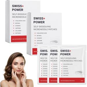 BASTOUR Swiss Power Patch Occhi Con Microaghi, Microneedling Anti-Wrinkle Hyaluronic Acid Patches, Swiss Power Cerotti Occhi, Cerotti Occhio Idratanti Anti-Rughe, Patch Contorno Occhi Antirughe (2 Confezione)