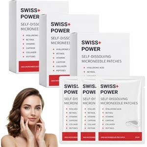 BASTOUR Swiss Power Patch Occhi Con Microaghi, Microneedling Anti-Wrinkle Hyaluronic Acid Patches, Swiss Power Cerotti Occhi, Cerotti Occhio Idratanti Anti-Rughe, Patch Contorno Occhi Antirughe (3 Confezione)