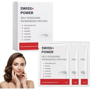 BASTOUR Swiss Power Patch Occhi Con Microaghi, Microneedling Anti-Wrinkle Hyaluronic Acid Patches, Swiss Power Cerotti Occhi, Cerotti Occhio Idratanti Anti-Rughe, Patch Contorno Occhi Antirughe (1 Confezione)