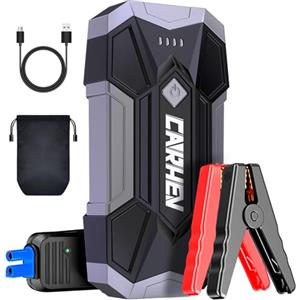 CARHEV Avviatore Batteria Auto 4500A, 12V Avviatore Emergenza per Auto (fino a 8.0L Benzina o 8.0L Diesel), Booster Avviamento Autos con Torcia a LED, Starter Batteria con USB Quick Charge 3.0