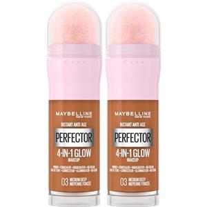 Maybelline Perfezionatore illuminante 4-in-1, base/correttore/BB Cream, fondotinta Instant Glow Perfector 4-in-1, tonalità: Medium Deep (03), 20 ml. (Confezione da 2)