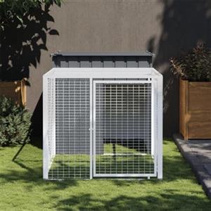 BAZZI Casetta per Cani da Esterno Box Cani Esterno Cuccia Cane Esterno Recinto per Cani in Acciaio Zincato Antracite 110x201x110 cm