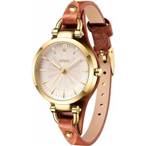 BUREI Orologio da Polso Analogico da Donna, Classico, al Quarzo, Forma Ovale, con Data (brown)