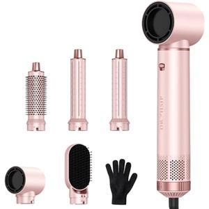 AVENHO 5 in 1 Spazzola Asciugacapelli Airstyler, Arricciacapelli Automatico, Spazzola Lisciante, Volumizzante, Adatto a Tutti i Tipi di Capelli - Blush
