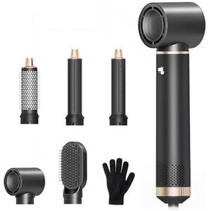 AVENHO 5 in 1 Spazzola Asciugacapelli Airstyler, Arricciacapelli Automatico, Spazzola Lisciante, Volumizzante, Adatto a Tutti i Tipi di Capelli - Charcoal