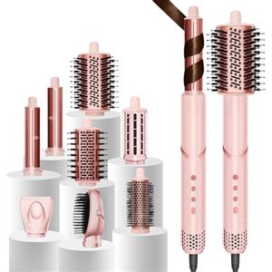 AVENHO 8 in 1 Spazzola Asciugacapelli Airstyler, Arricciacapelli Automatico, Spazzola Lisciante, Volumizzante, Adatto a Tutti i Tipi di Capelli - Blush