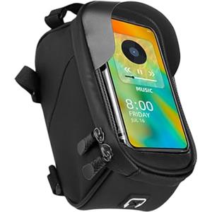 JSGHGDF Borsa per steli per bici regolabile con cerniere antifurto Resistente all'acqua Borse per telaio anteriore per bici Accessori per biciclette Cerniere Capacità di ciclismo Rilascio rapido del telefono