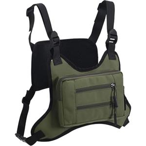 Genérico Zaino pettorale da uomo, gilet impermeabile con custodia Oxford, leggero, per attività all'aria aperta, allenamento, escursionismo, ciclismo, viaggi, jogging, moto, Verde, Consulte la