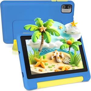 MUISOO Tablet Bambini Tablet Tablet Tablet 7 Pollici Bambini 8GB RAM + 64GB ROM 128GB Expand, Controllo Bambini Software Preinstallato Doppia Camera (Blu)
