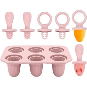 Aonveki Stampi per Ghiaccioli Bambini, Mini Stampi per Gelato con Bastoncini, Formine Ghiaccioli in Silicone senza BPA, per Stecco al Cioccolato Sorbetti Budino