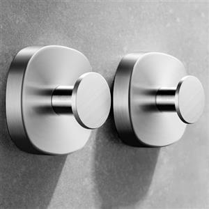 ZUNTO 2 Pezzi Ganci Ventosa Portasciugamani in Acciaio Inox Gancio Appendiabiti da Parete per Bagno e Cucina, Argento