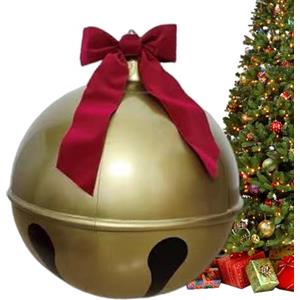 Generico Palle Natalizie Giganti, Palle di Natale Giganti da Giardino, Palla Natalizia Gigante con Campanella da Appendere, Palla di Natale Gonfiabile di Grandi Dimensioni | Ornamenti per Palline di Natale