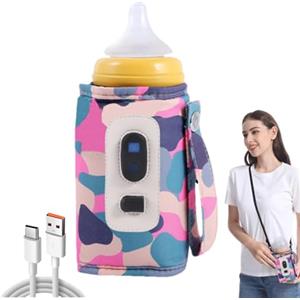 MWZBTG Borsa scaldabiberon USB per latte, scaldabiberon USB | Scaldabiberon digitale portatile Scaldalatte USB - Borsa per biberon regolabile a 5 marce, mantenimento del calore della temperatura per