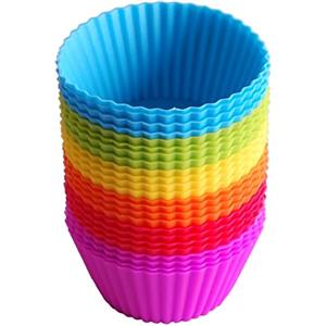 NIWWIN 24 Pirottini/stampi in silicone per cupcake e muffin, riutilizzabili