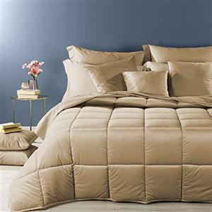 Caleffi 1001713 Velluto Trapunta per Matrimoniale Letto, Biscotto (15688)