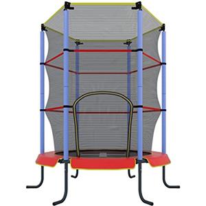 Ultrasport Jumper Trampolino Elastico per Bambini 140 cm I Tappeto Elastico Bambini da Esterno e Interno I Saltarello per Bambini con Rete di Sicurezza, Copertura e Kit di Montaggio