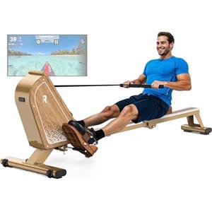 VOWVIT Vogatore per casa OR3, vogatore magnetico con monitor Bluetooth, 16 livelli di resistenza, vogatore compatto con capacità di peso di 160 kg, conservazione verticale, 2 anni di garanzia (bianco)