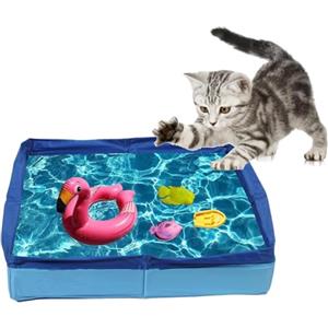 Lanmijia Piscina per Cani Piccoli 50x50x10cm, vasca da bagno in PVC portatile per cani, Vasca Da Bagno Antiscivolo E Non Gonfiabile, contenitore durevole per lavaggio animali per Bagnoe Riporre Gli Oggetti