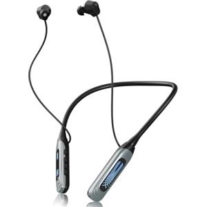 Caijin Cuffie Bluetooth sportive con cavo e archetto da collo, cuffie Bluetooth in-ear con cancellazione del rumore ENC, impermeabilità IPX6 e bassa latenza per fitness/ciclismo/ufficio (nero)