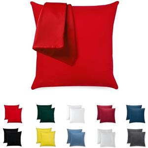Flowen Federe Cuscini Divano 50x50 Set da 2 Copricuscini Decorativi 100% Cotone Jersey Tessuto Morbido Anallergico Antiacaro e Traspirante Fodere Quadrate per Arredo Moderno Letto e Sedia