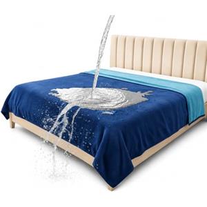 Bedding Aid Copriletto Impermeabile, Coperta per Cani, Coperta Impermeabile Letto (Blu scuro/Verde scuro, 203x229cm)