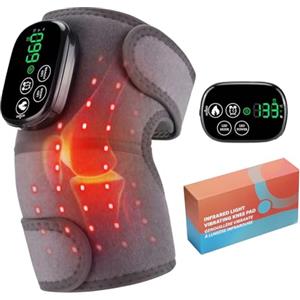 Tatqilo Massaggiatore per ginocchio con terapia a luce rossa da 660 nm e 850 nm, ginocchiera riscaldata con 3 livelli di intensità, adatto per ginocchia, gomiti, spalle