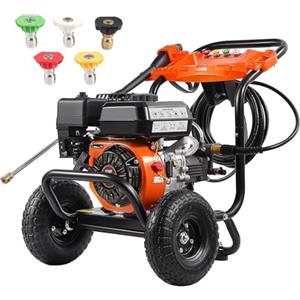 VEVOR Idropulitrice a Gas 246,07 kgf/cm² 10 L/min Idropulitrice a Gas con Pompa in Alluminio, Prolunga, Set da 5 Ugelli, Idropulitrice ad Alta Pressione per Auto, Recinzioni, Case, Cortili, Verticale