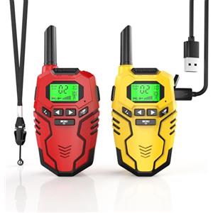 Inspireyes Walkie-Talkie Bambini Ricaricabili, 48 Ore di Orario di Lavoro, 3 Chilometri di Lungo Raggio, Regali di Compleanno per Ragazzi Ragazze, Giocattoli da Esterno per Bambini di 3-12 Anni