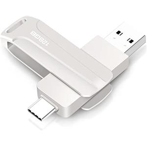 lUCKGOOD886 Chiavetta USB 2 in1 128 GB, Type C Pendrive 128GB USB C Flash Drive 128 Giga 2-in-1 OTG Penna USB 128 GB per PC/Tablet/Laptop/Smartphone con Tipo C, Xiaomi/Oneplus/Huawei (Argento)