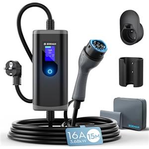 bokman Colonnina Ricarica Auto Elettrica, 3,7kW Tipo 2 Wall Box